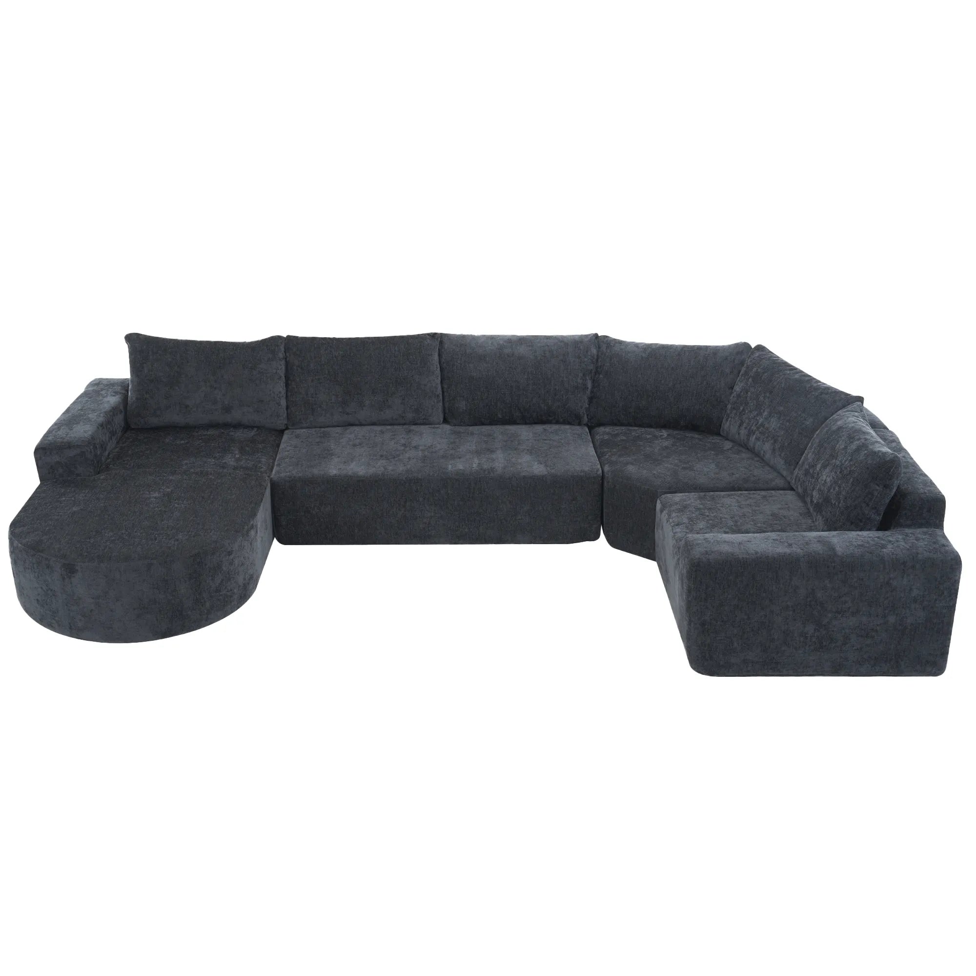 142" Oversized Cloud Sectional Modular Compressed Sofa with Chenille Fabric & Deep Seat