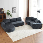 142" Oversized Cloud Sectional Modular Compressed Sofa with Chenille Fabric & Deep Seat