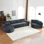 142" Oversized Cloud Sectional Modular Compressed Sofa with Chenille Fabric & Deep Seat