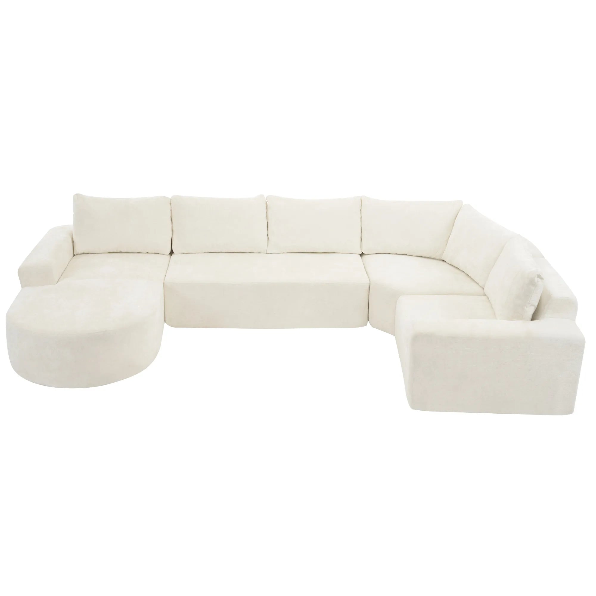 142" Oversized Cloud Sectional Modular Compressed Sofa with Chenille Fabric & Deep Seat
