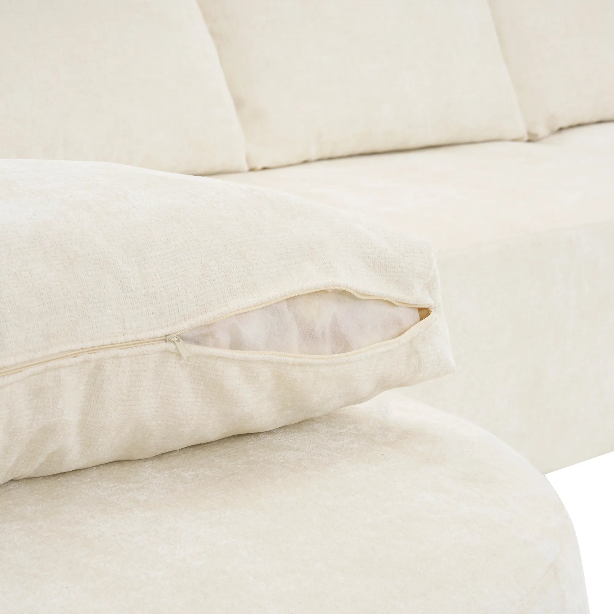 142" Oversized Cloud Sectional Modular Compressed Sofa with Chenille Fabric & Deep Seat
