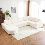 142" Oversized Cloud Sectional Modular Compressed Sofa with Chenille Fabric & Deep Seat
