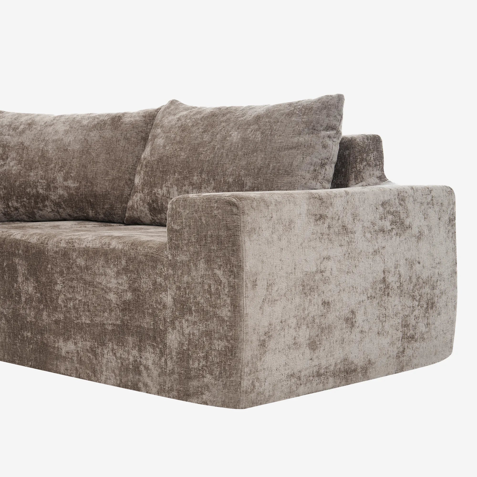 142" Oversized Cloud Sectional Modular Compressed Sofa with Chenille Fabric & Deep Seat