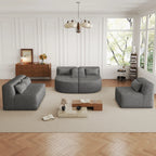 144" Upholstered Modern Modular Sofa with Two Chaise Lounge