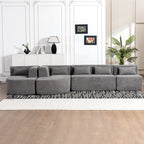 144" Upholstered Modern Modular Sofa with Two Chaise Lounge