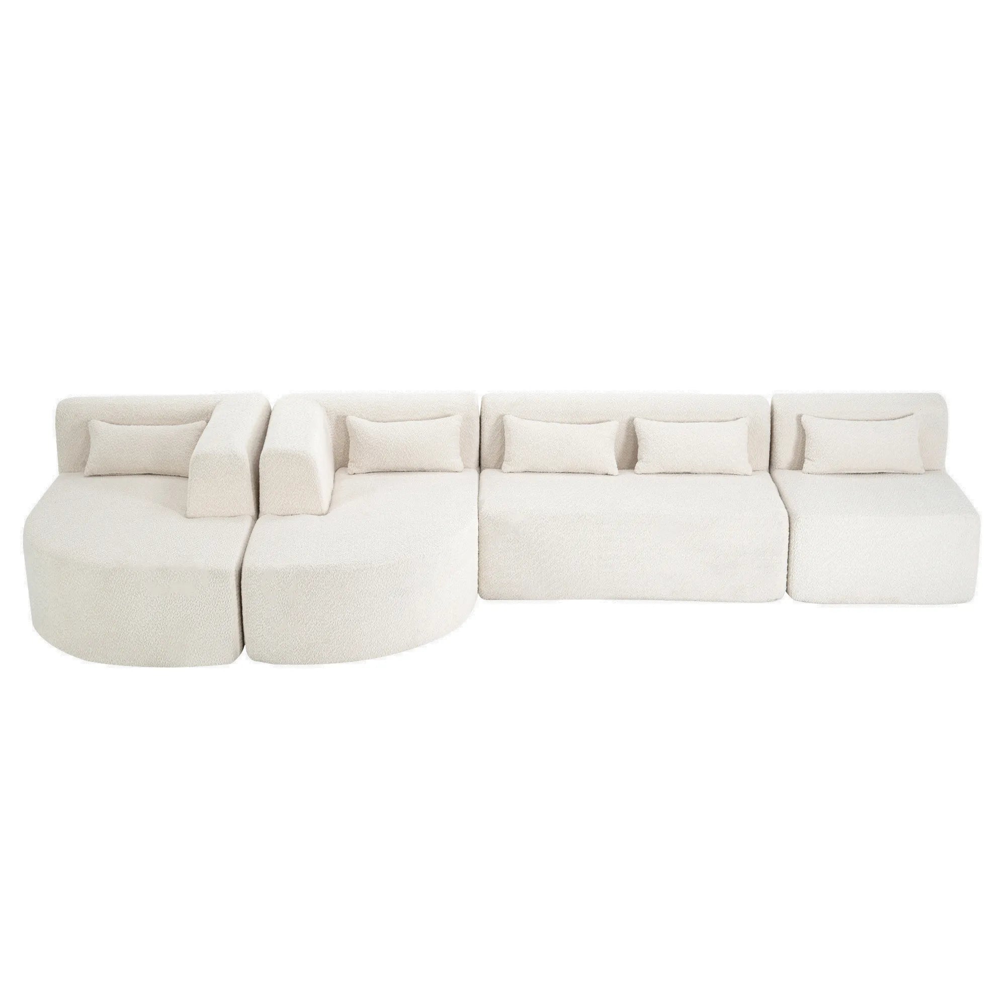 144" Upholstered Modern Modular Sofa with Two Chaise Lounge