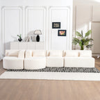 144" Upholstered Modern Modular Sofa with Two Chaise Lounge