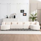 144" Upholstered Modern Modular Sofa with Two Chaise Lounge