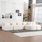 144" Upholstered Modern Modular Sofa with Two Chaise Lounge