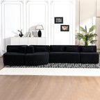 144" Upholstered Modern Modular Sofa with Two Chaise Lounge