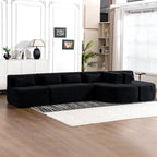 144" Upholstered Modern Modular Sofa with Two Chaise Lounge