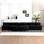 144" Upholstered Modern Modular Sofa with Two Chaise Lounge