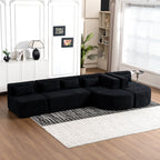 144" Upholstered Modern Modular Sofa with Two Chaise Lounge