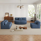 144" Upholstered Modern Modular Sofa with Two Chaise Lounge