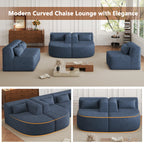 144" Upholstered Modern Modular Sofa with Two Chaise Lounge