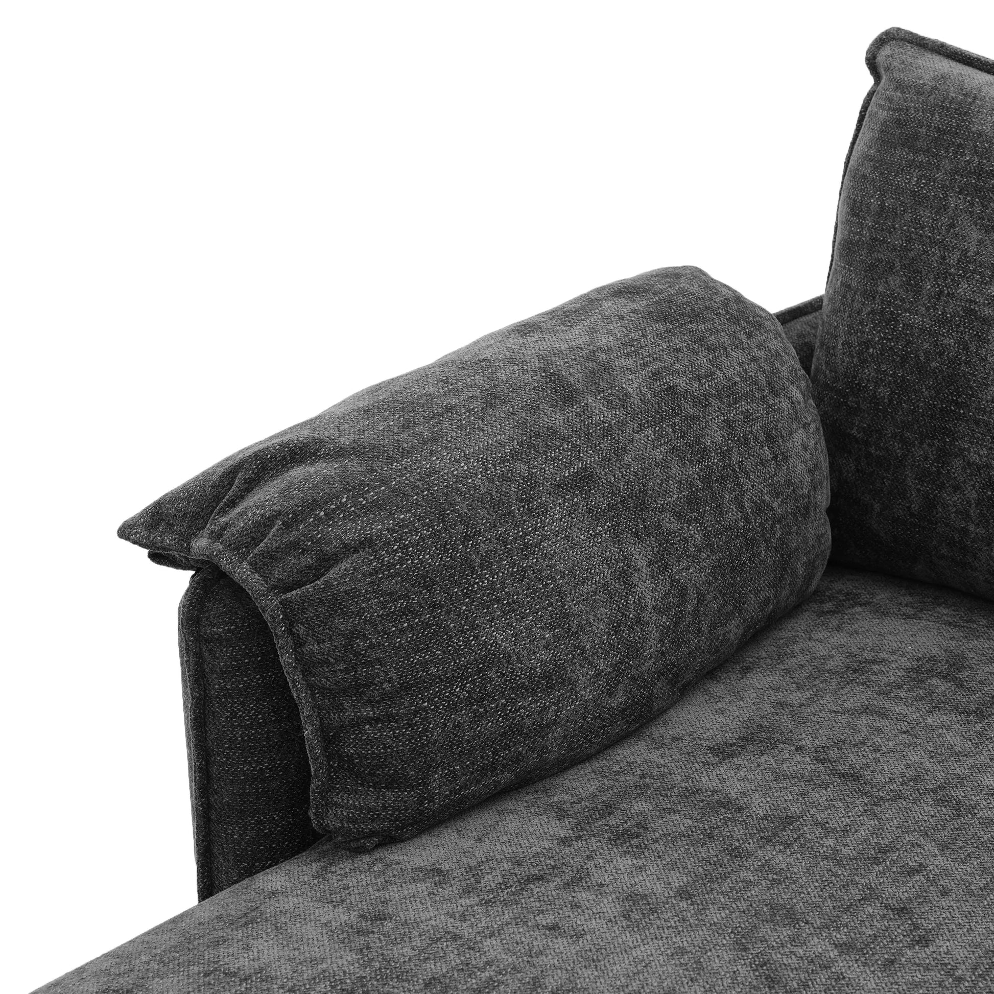 147" L Shape Pull-Out Sectional Sofa Bed with Ottoman