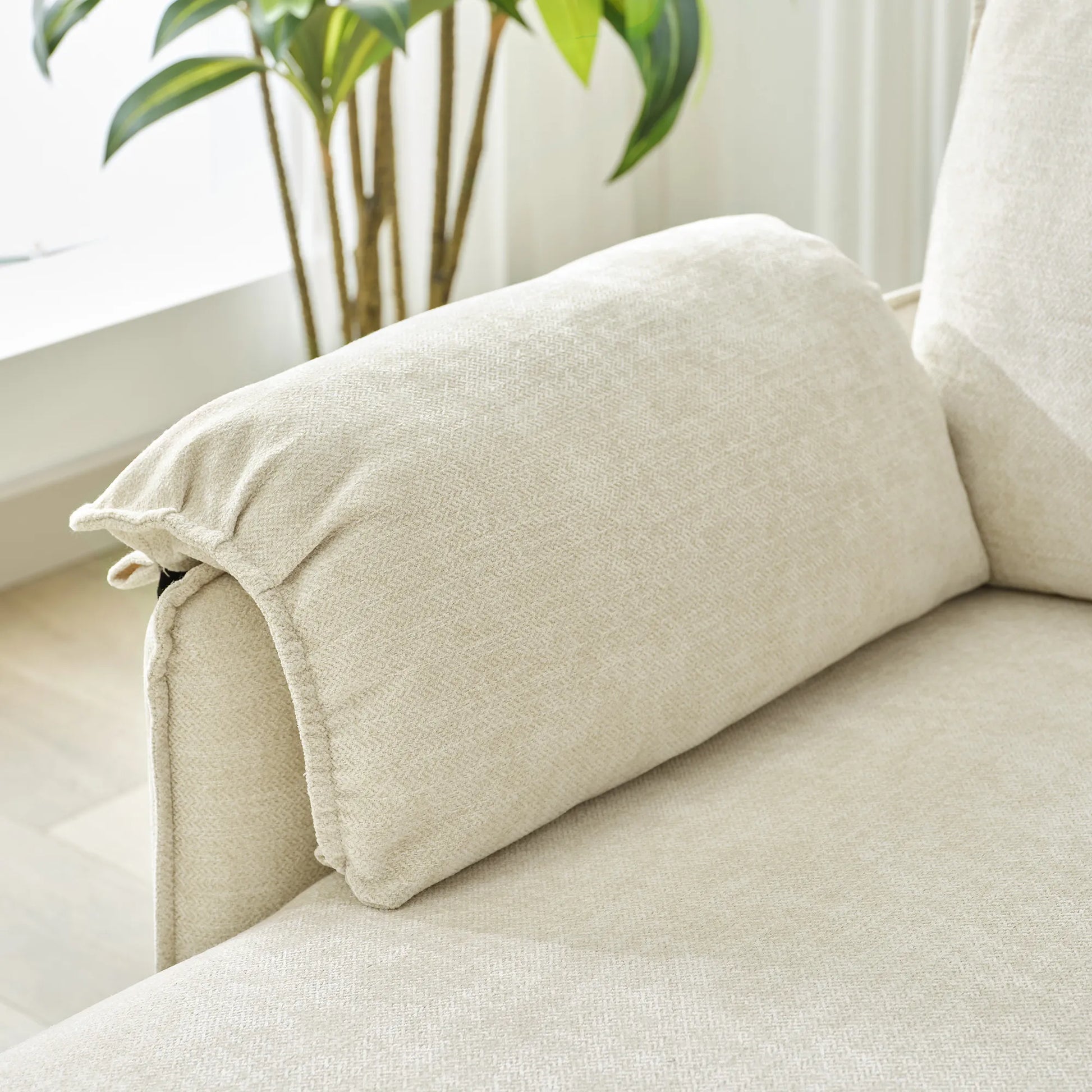 147" L Shape Pull-Out Sectional Sofa Bed with Ottoman