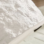 15.7” Round Fiberglass Side Table, Imitation Stone Design