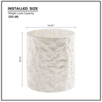 15.7” Round Fiberglass Side Table, Imitation Stone Design