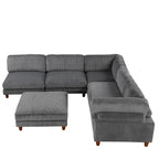 163'' Modular Sectional Sofa with Ottoman