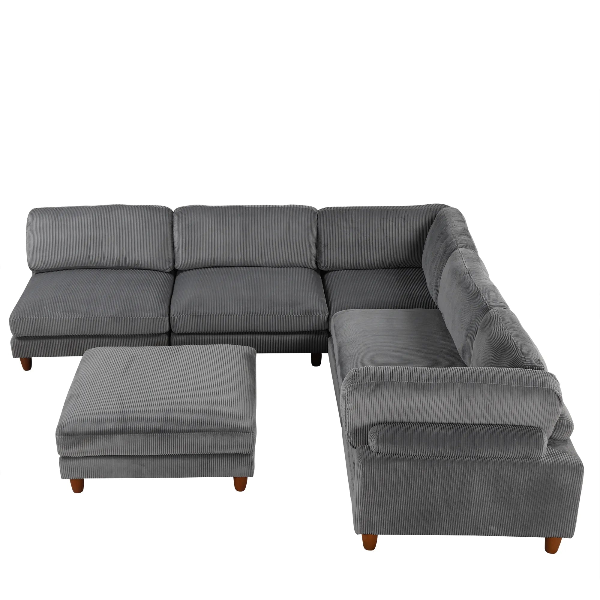 163'' Modular Sectional Sofa with Ottoman