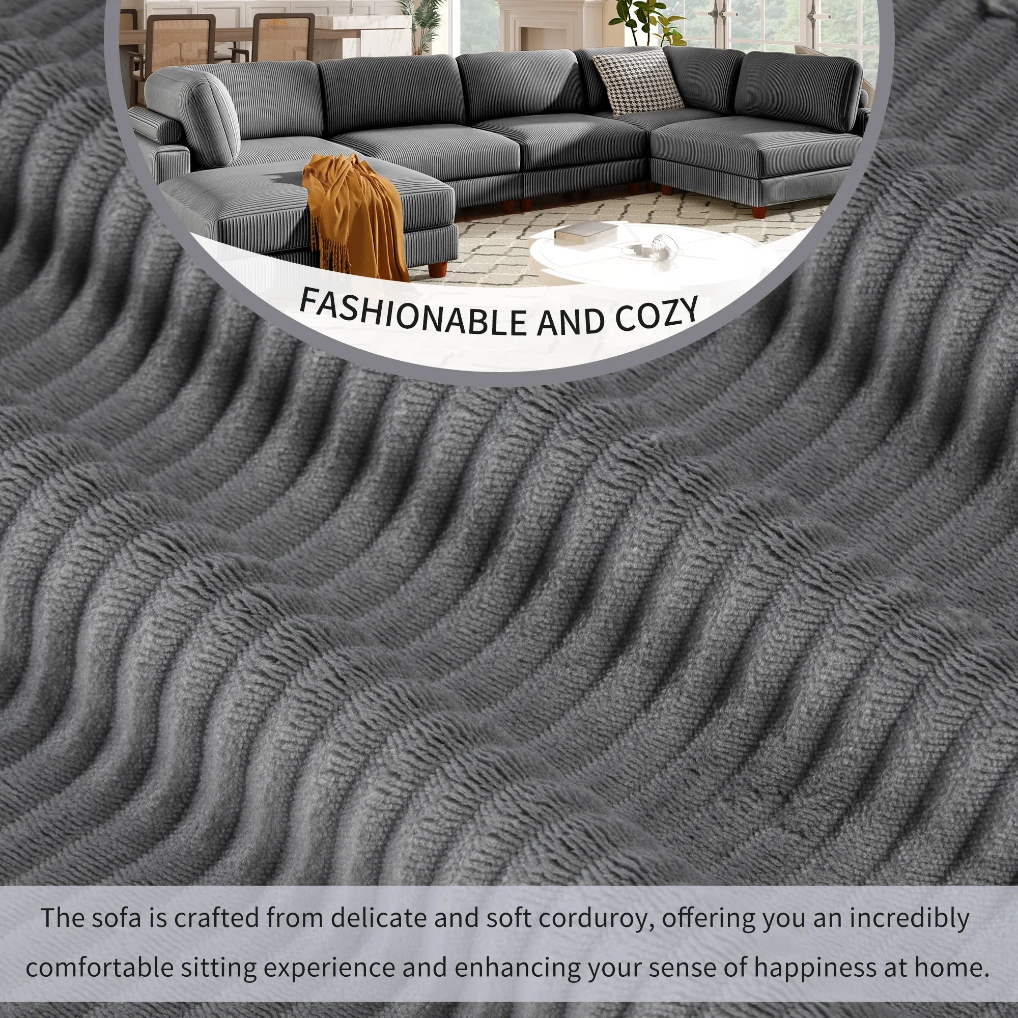 163'' Modular Sectional Sofa with Ottoman