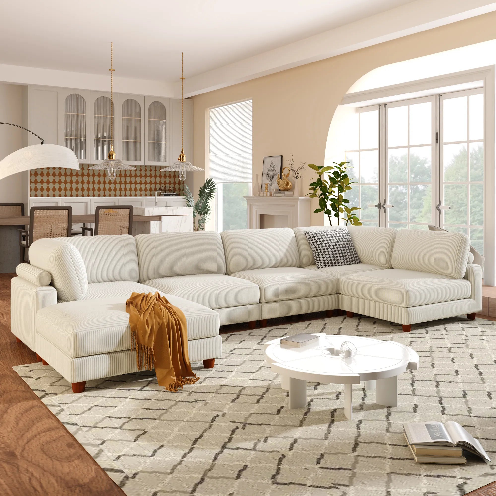 163'' Modular Sectional Sofa with Ottoman
