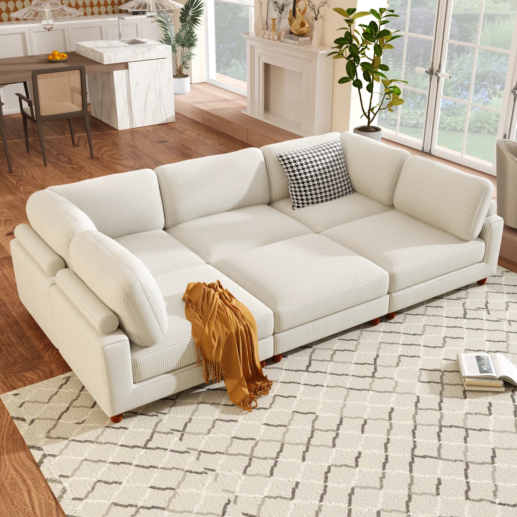 163'' Modular Sectional Sofa with Ottoman