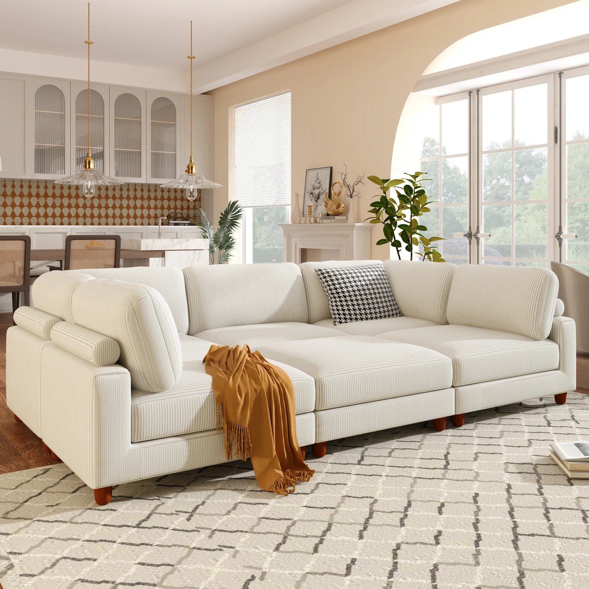 163'' Modular Sectional Sofa with Ottoman