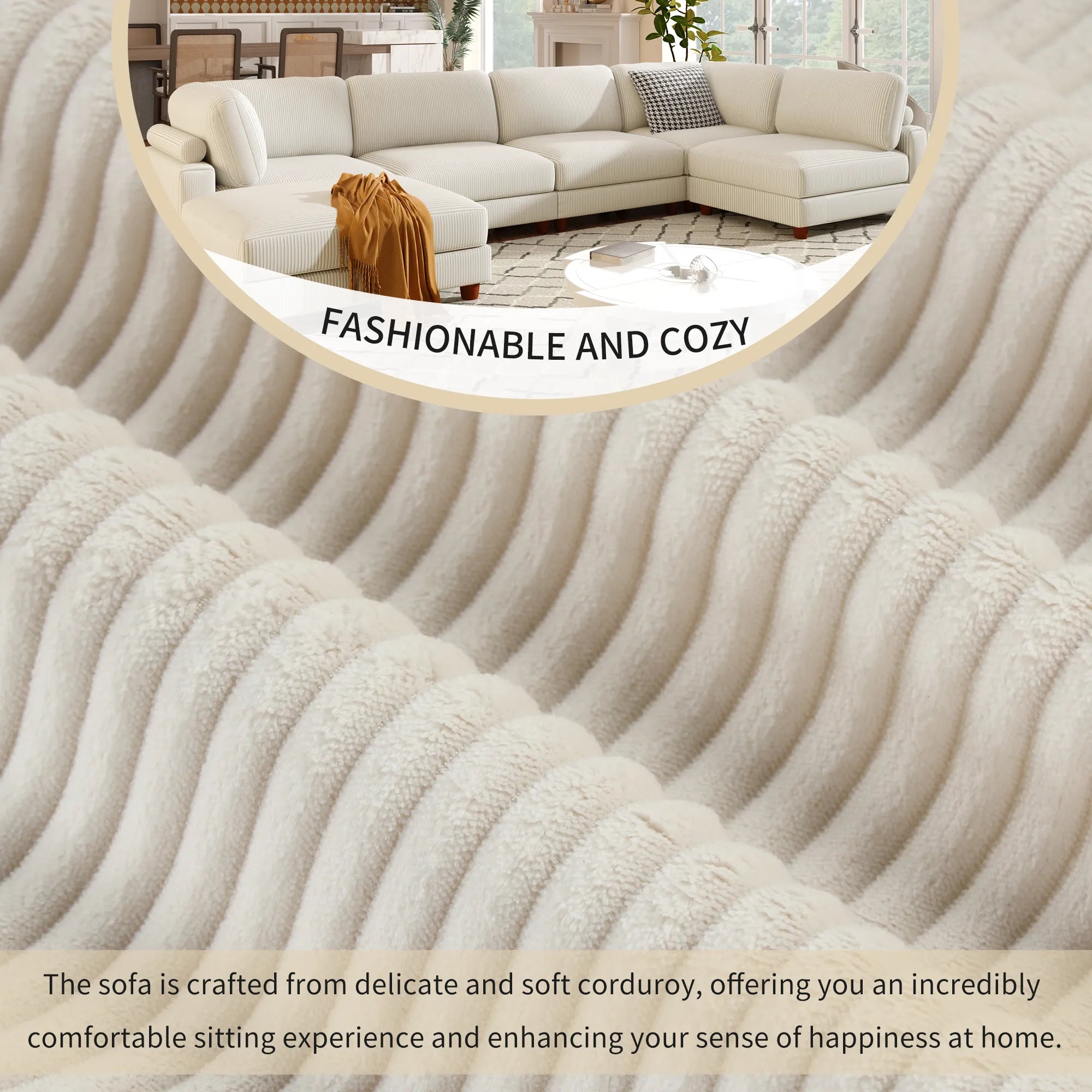 163'' Modular Sectional Sofa with Ottoman