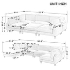 163'' Modular Sectional Sofa with Ottoman