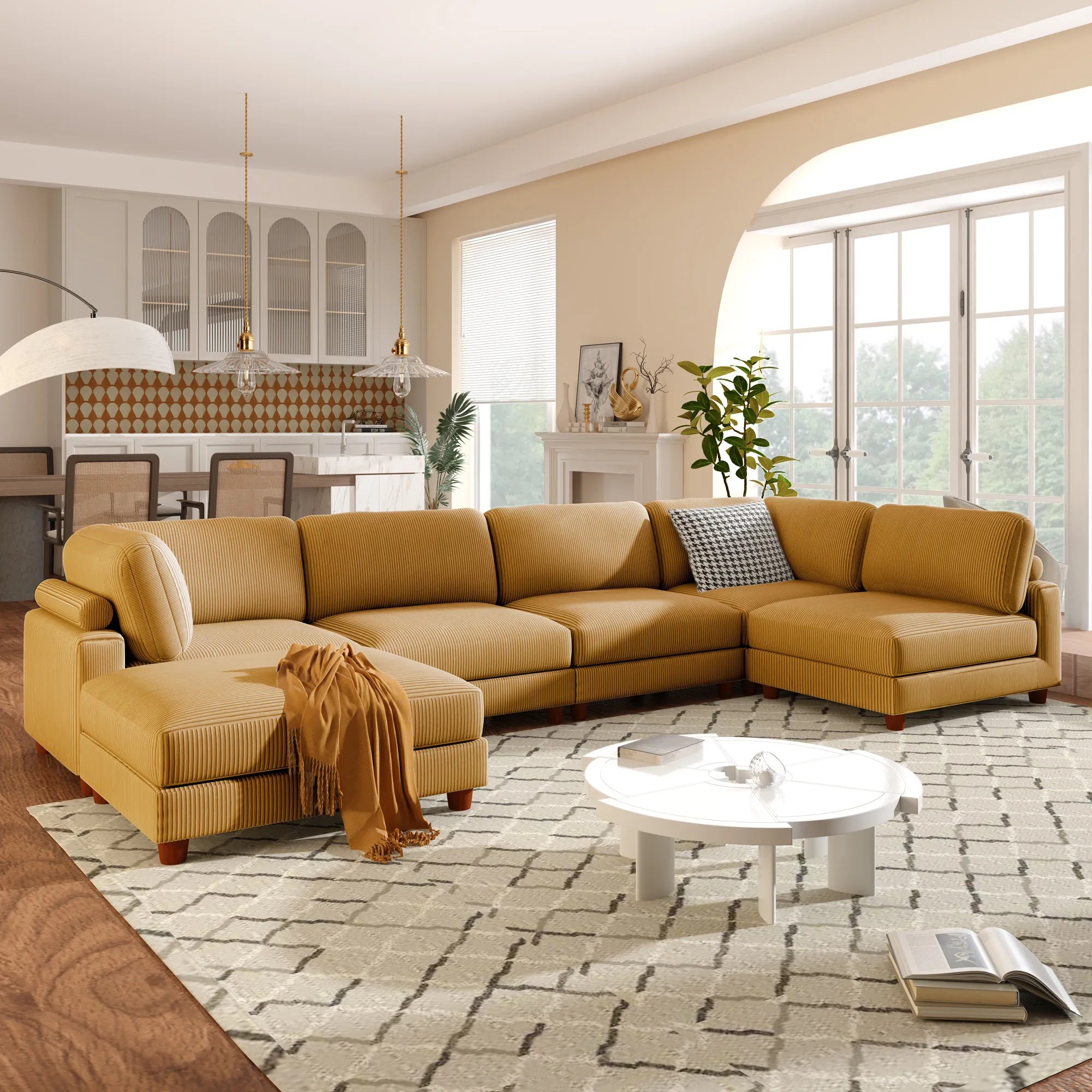 163'' Modular Sectional Sofa with Ottoman