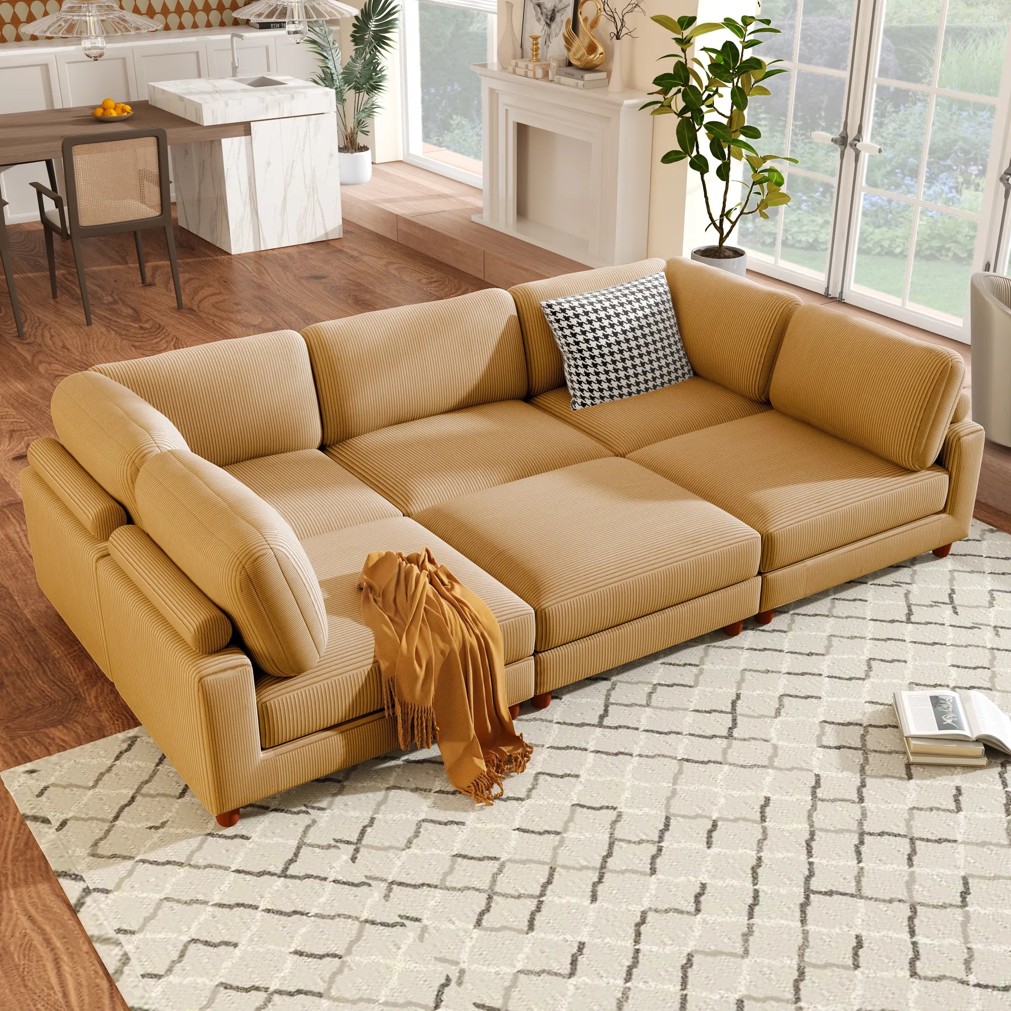 163'' Modular Sectional Sofa with Ottoman