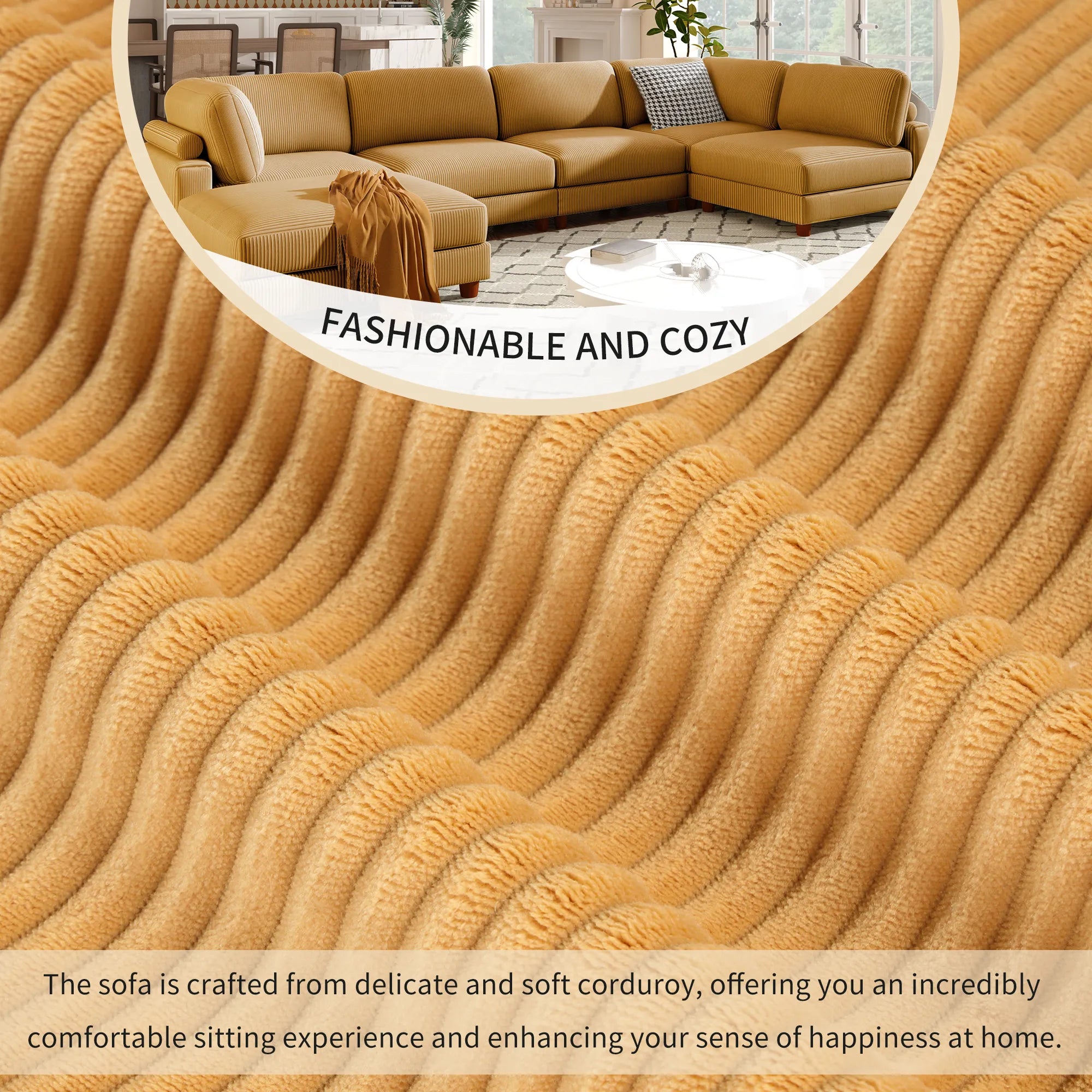 163'' Modular Sectional Sofa with Ottoman