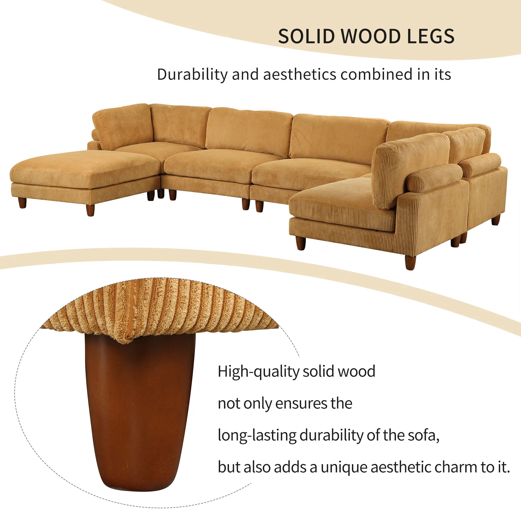 163'' Modular Sectional Sofa with Ottoman