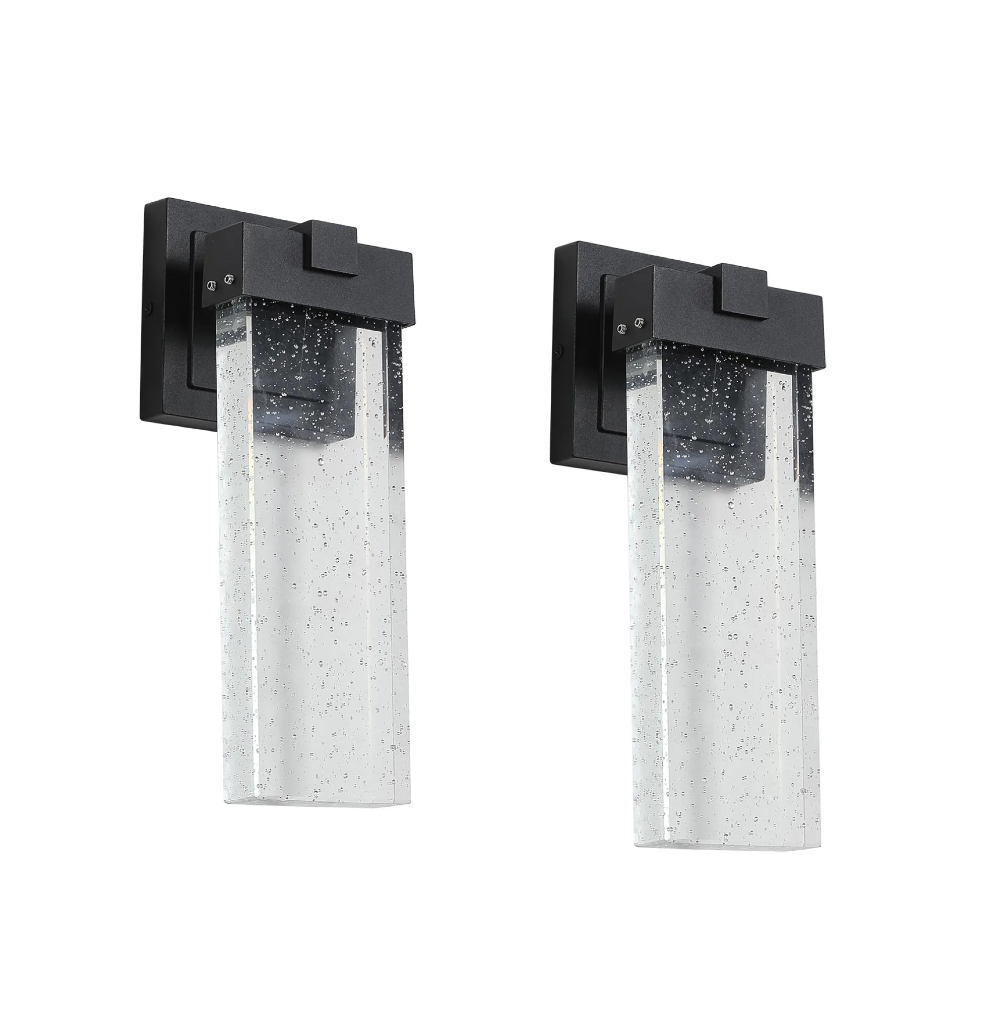 2-Pack Outdoor Waterproof LED Crystal Wall Lamp