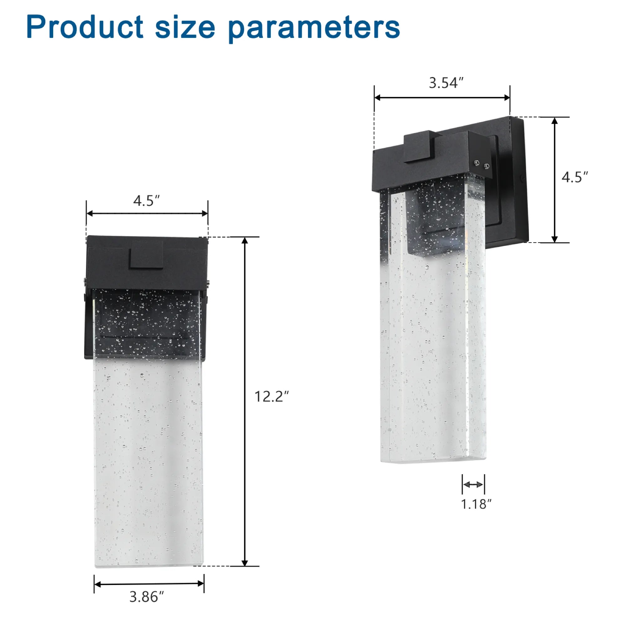 2-Pack Outdoor Waterproof LED Crystal Wall Lamp