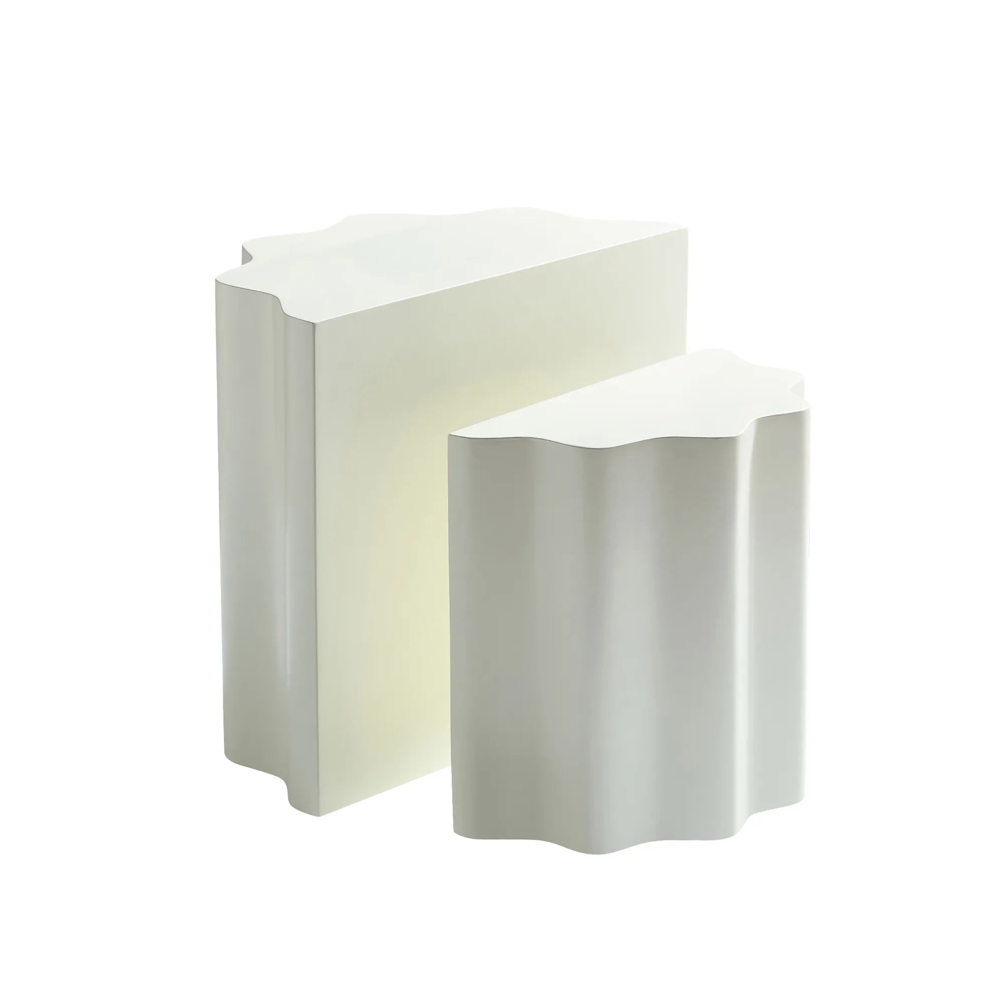 2-Piece Modern End Table Set with Wavy Edges