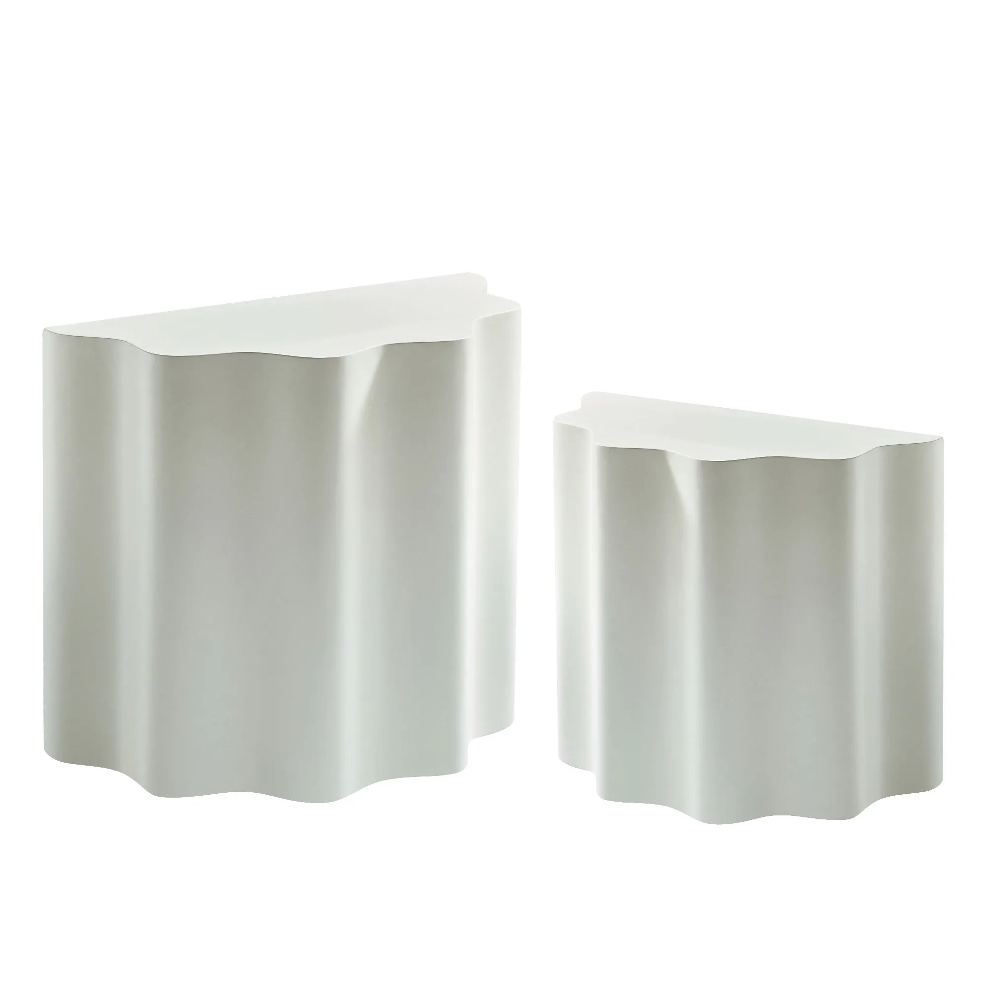 2-Piece Modern End Table Set with Wavy Edges