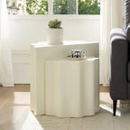 2-Piece Modern End Table Set with Wavy Edges