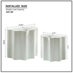 2-Piece Modern End Table Set with Wavy Edges