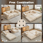 2-Seat Modular Convertible Floor Sofa Bed