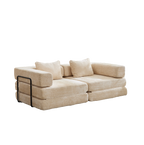 2-Seat Modular Convertible Floor Sofa Bed