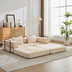 2-Seat Modular Convertible Floor Sofa Bed