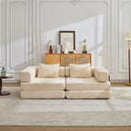 2-Seat Modular Convertible Floor Sofa Bed