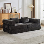 2-Seat Modular Convertible Floor Sofa Bed