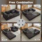 2-Seat Modular Convertible Floor Sofa Bed
