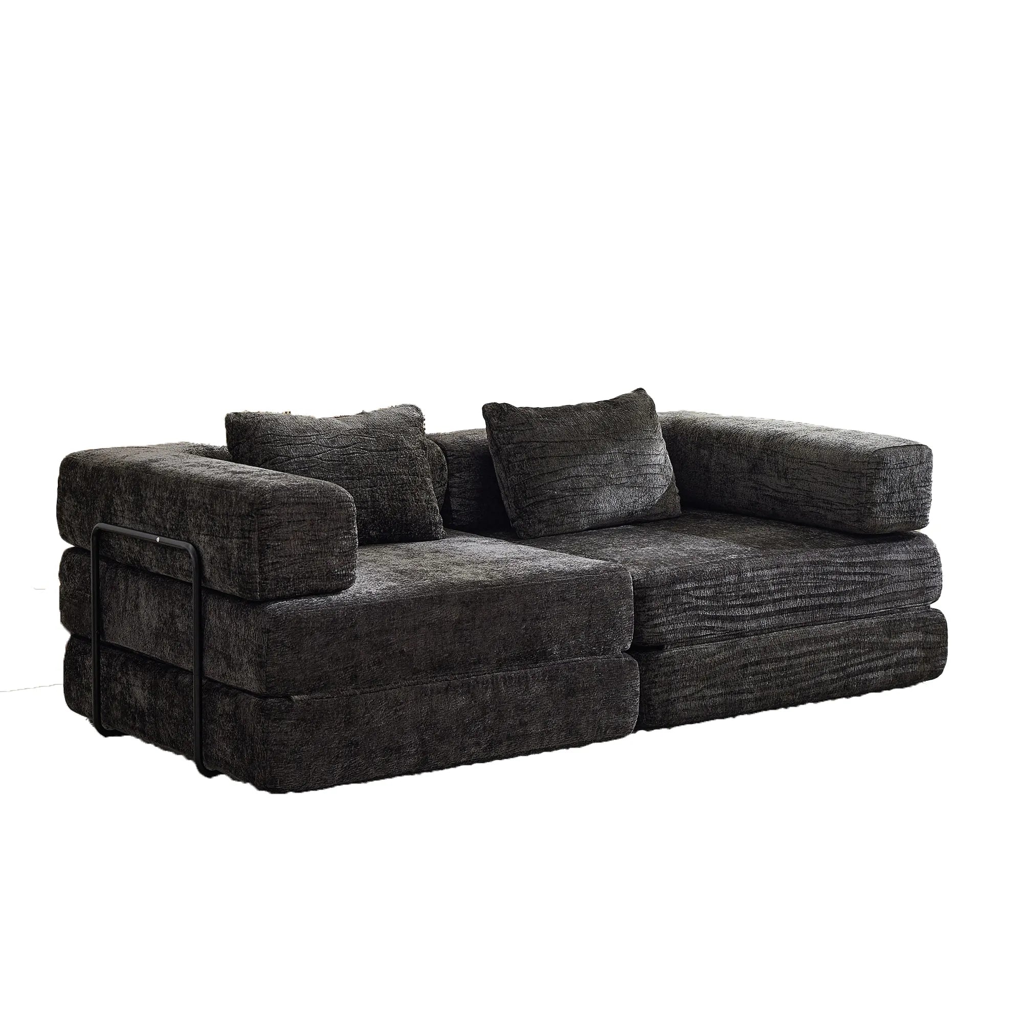 2-Seat Modular Convertible Floor Sofa Bed