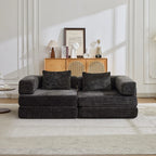 2-Seat Modular Convertible Floor Sofa Bed