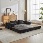 2-Seat Modular Convertible Floor Sofa Bed